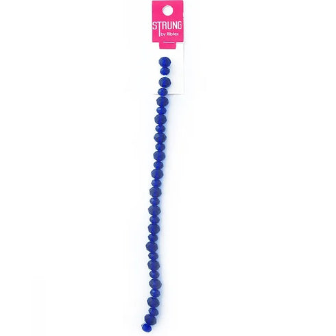 Crystal Squashed Facet Glass Strung Beads